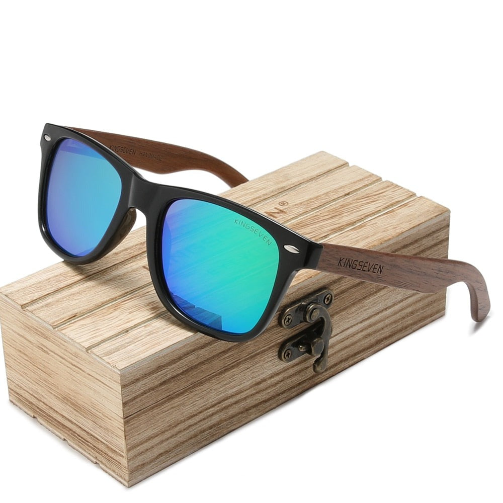 Lunettes de Soleil Polarisées en Bois de Noyer Noir