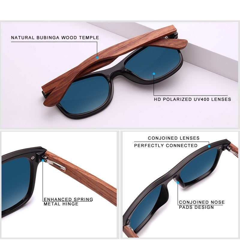 Lunettes de Soleil Polarisées en Bois de Bubinga