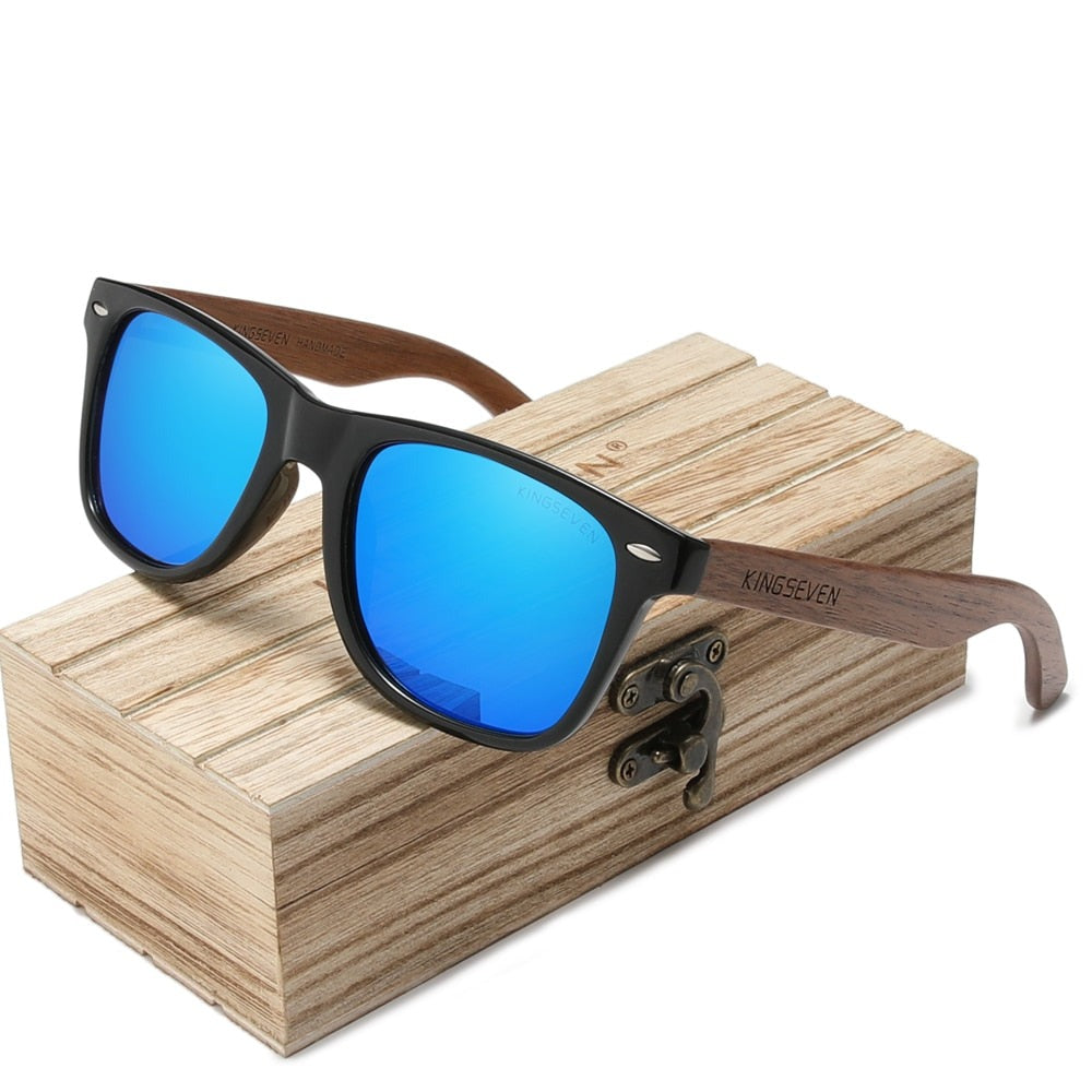 Lunettes de Soleil Polarisées en Bois de Noyer Noir