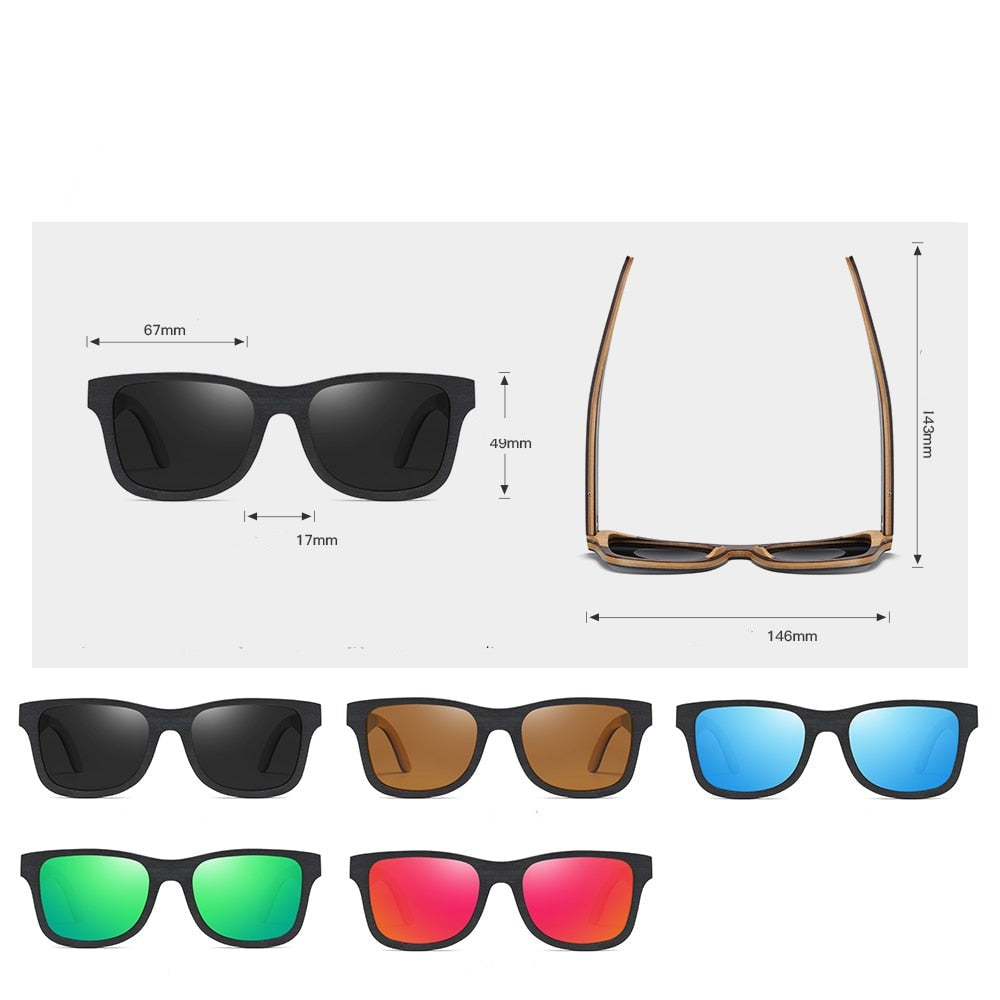 Lunettes de Soleil Polarisées en Bambou Skateboard