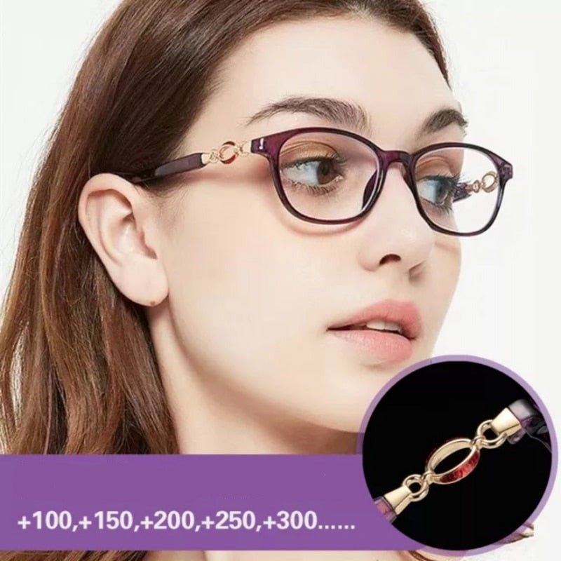 Lunettes Loupes Progressives Multifocale Anti Lumière Bleue pour Femme