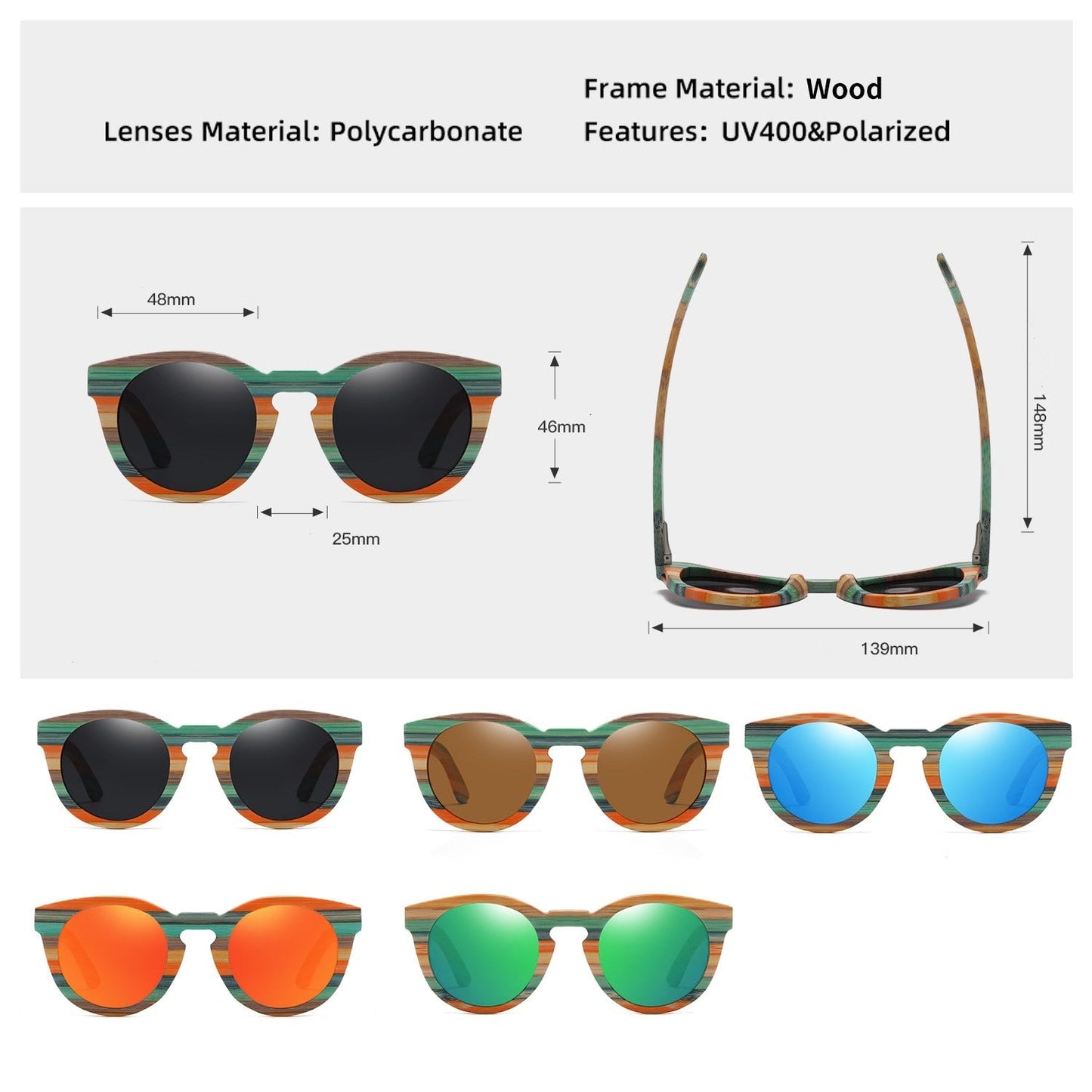 Lunettes de Soleil Polarisées Bambou  Fashion Victim